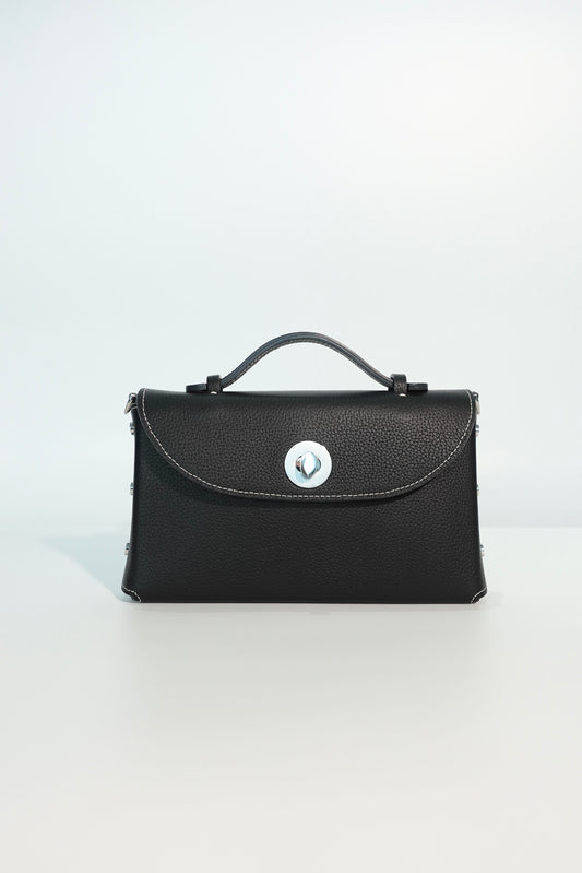 Sumi Crossbody in Black with Silver Lock