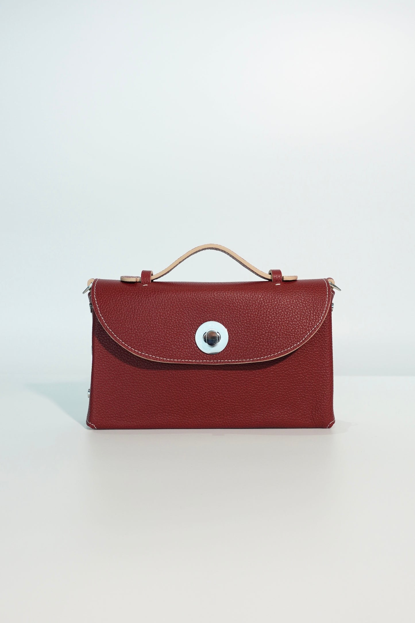 Sumi Crossbody in Red Guinda with Silver Hardware