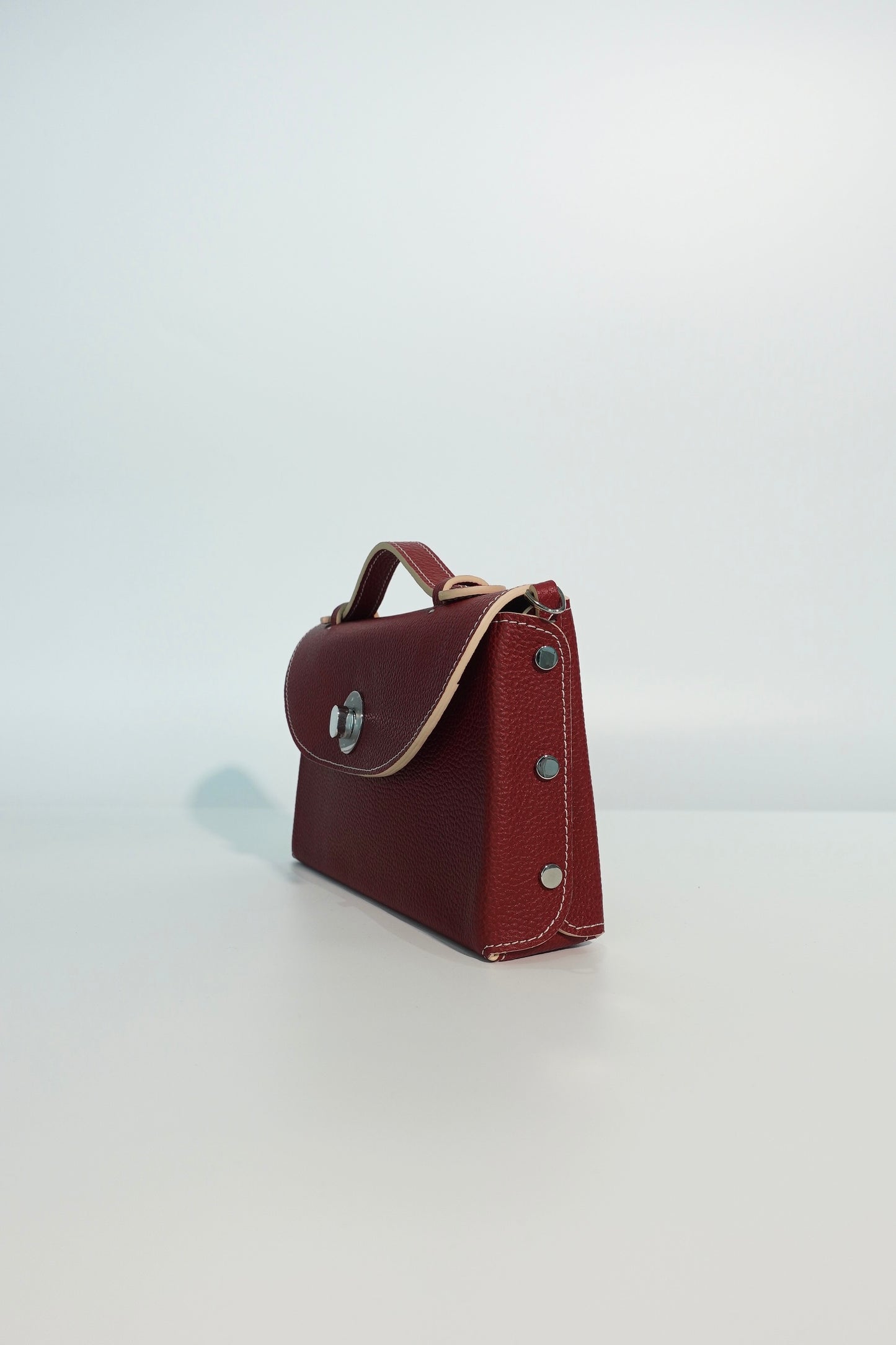 Sumi Crossbody in Red Guinda with Silver Hardware