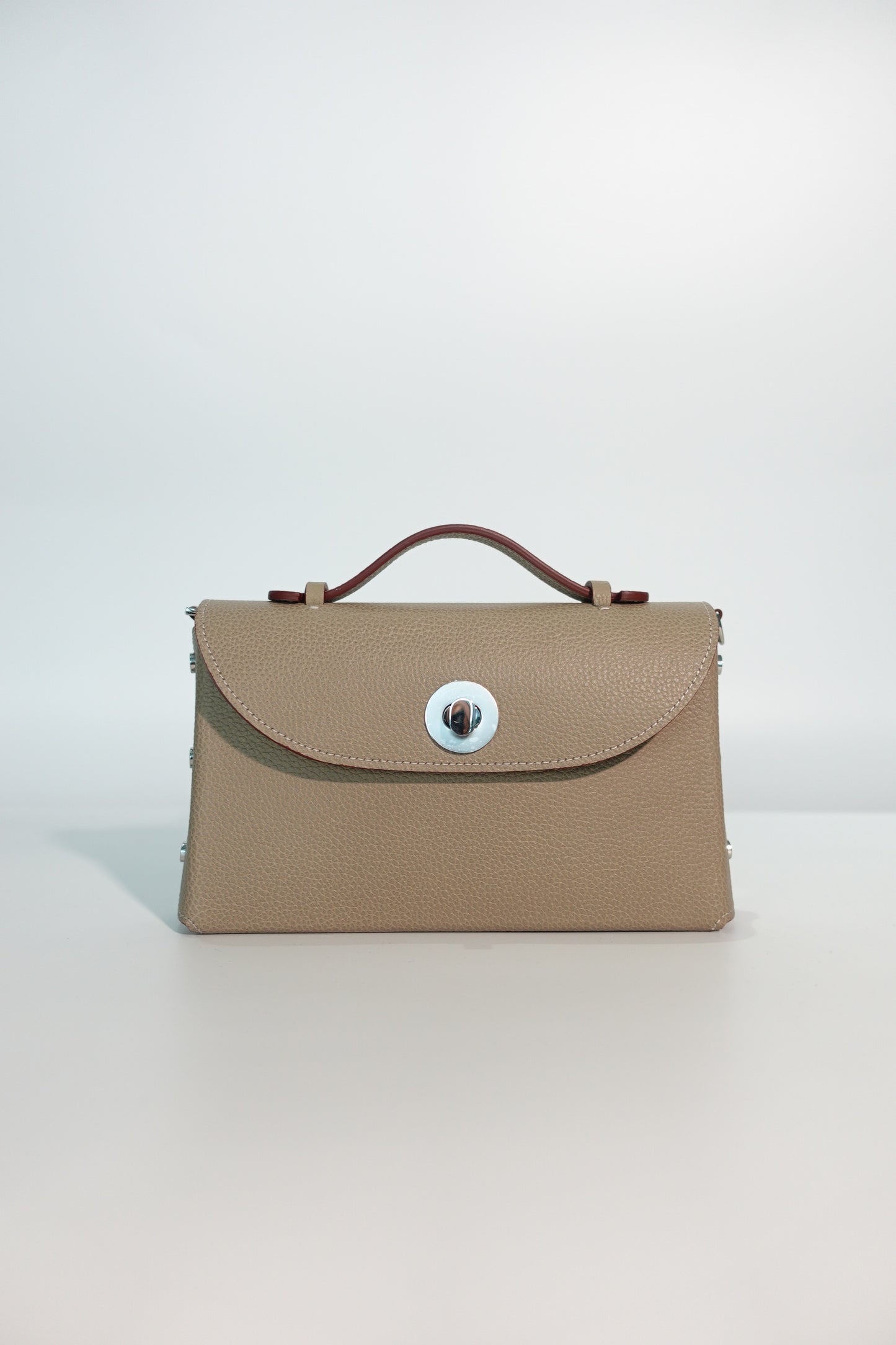 Sumi Crossbody in Taupe with Silver Lock