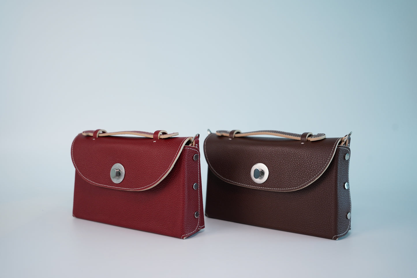 Sumi Crossbody in Red Guinda with Silver Hardware