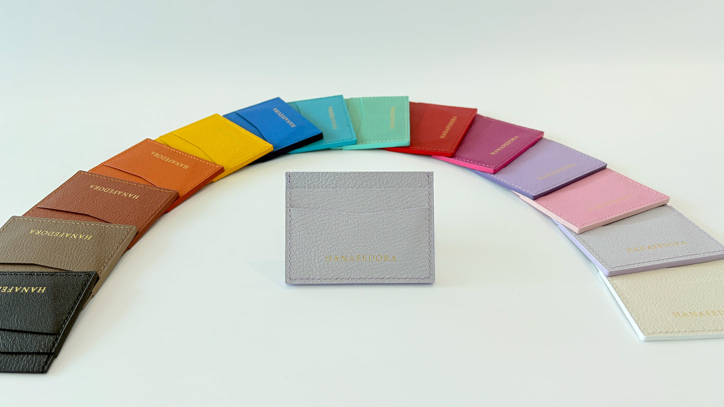 Leather Card Holder in Lavender