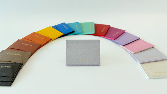 Leather Card Holder in Lavender