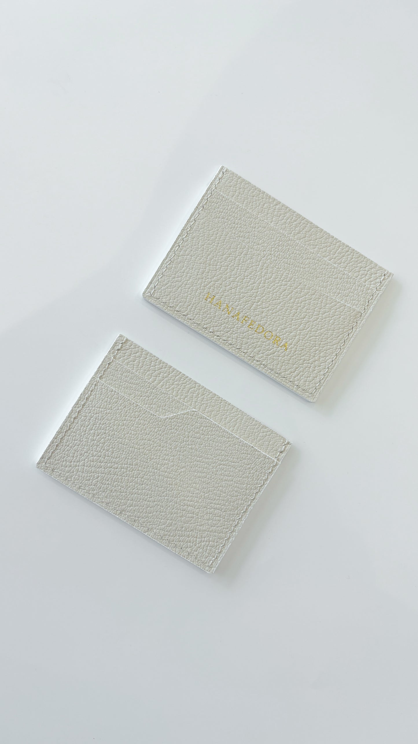 Leather Card Holder in Ivory