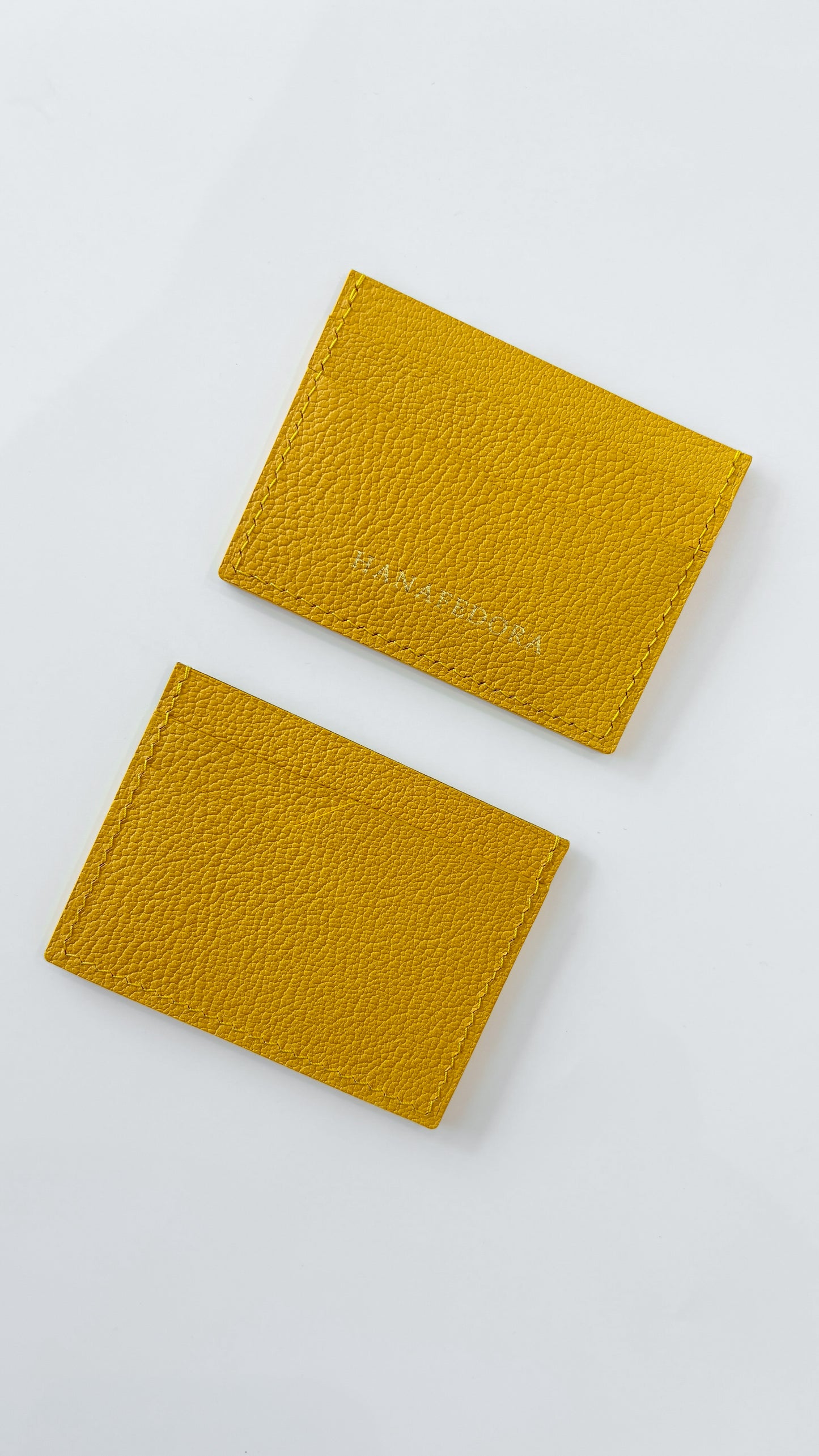 Leather Card Holder in Yellow