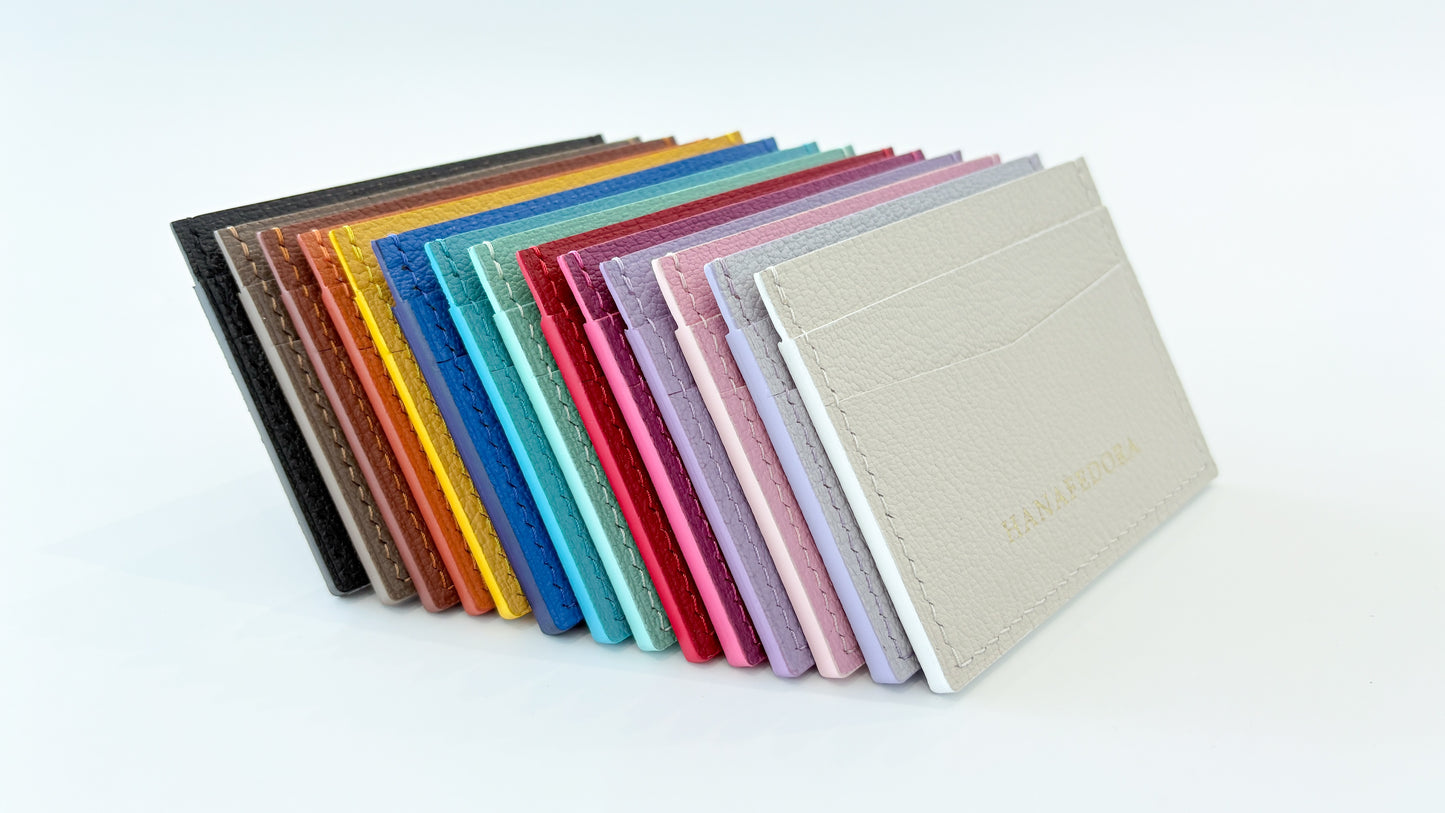 Leather Card Holder in Ivory