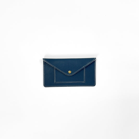 Navy Saffiano Currency Wallet