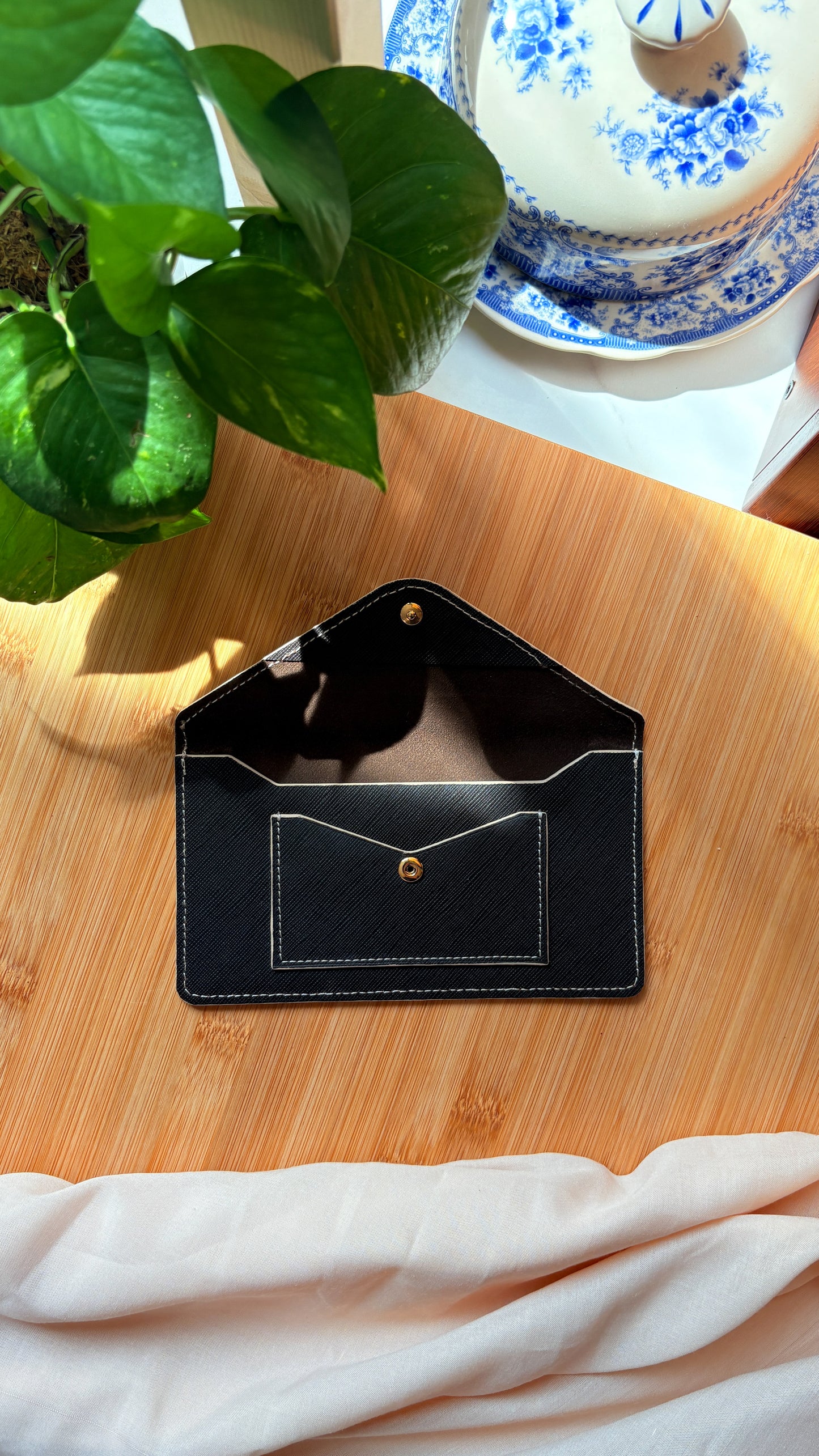 Dark Brown Saffiano Currency Wallet