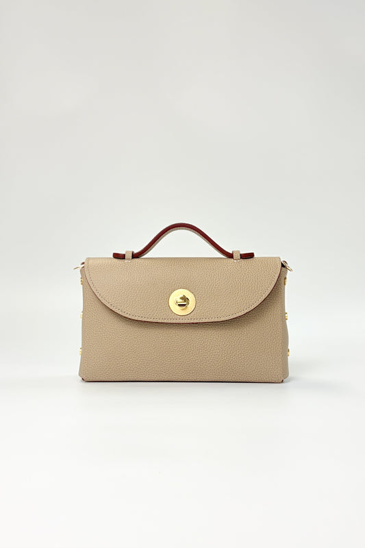 Sumi Crossbody in Taupe with Gold Hardware