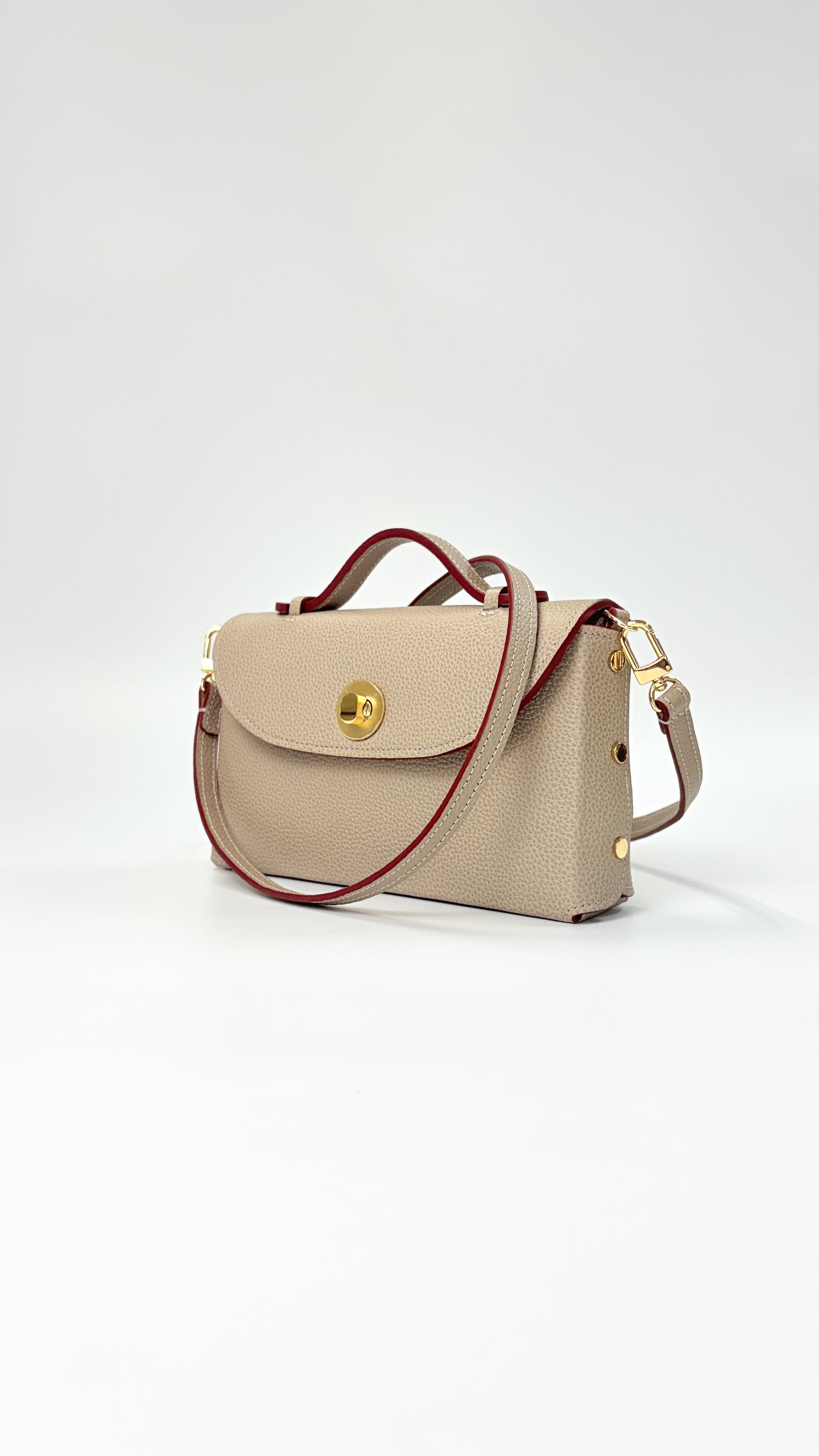 Sumi Crossbody in Taupe with Gold Hardware