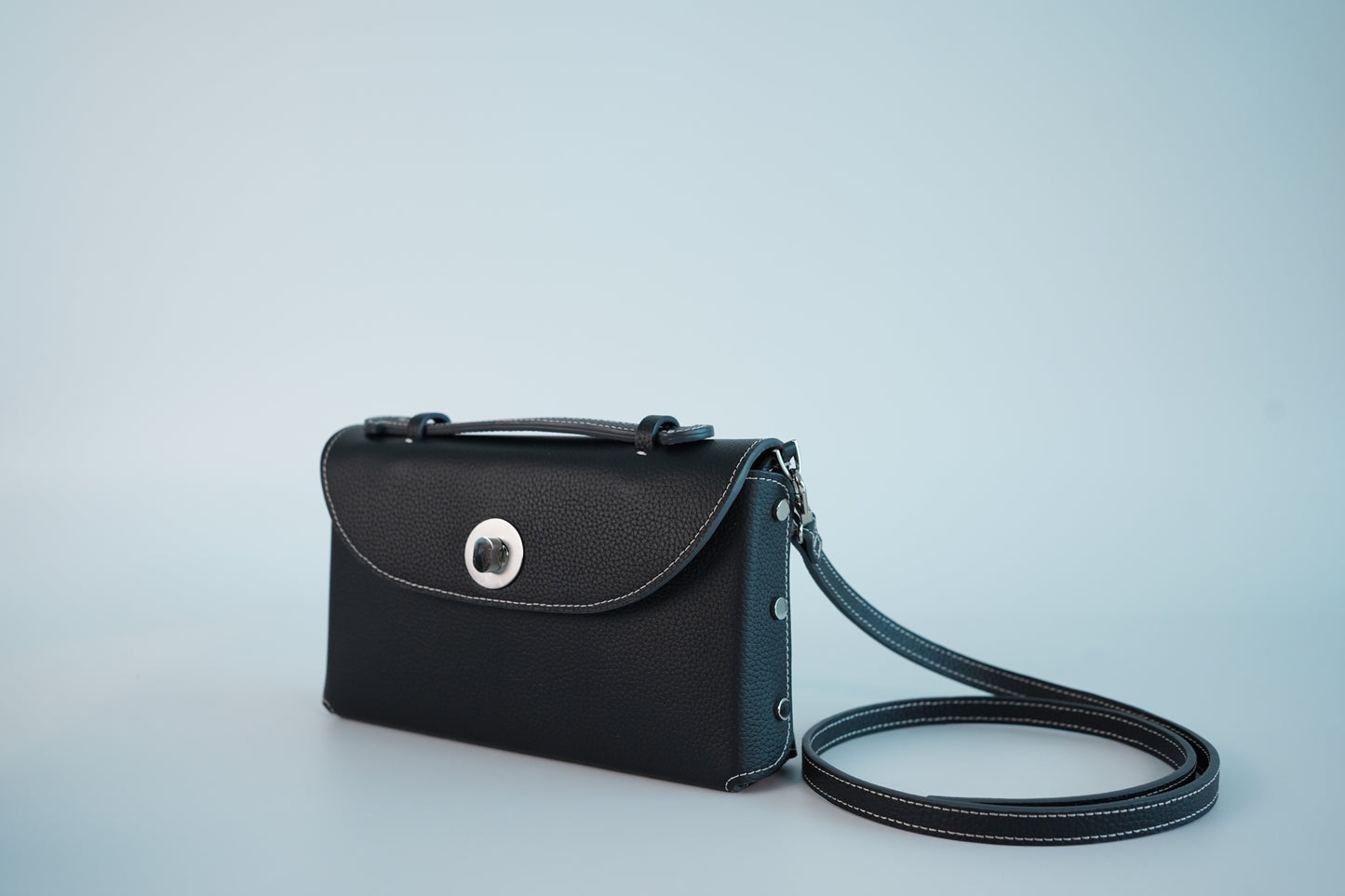 Sumi Crossbody in Black with Silver Hardware