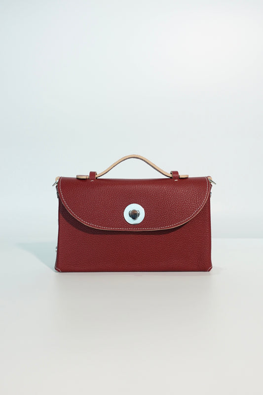 Sumi Crossbody in Red Guinda with Silver Hardware