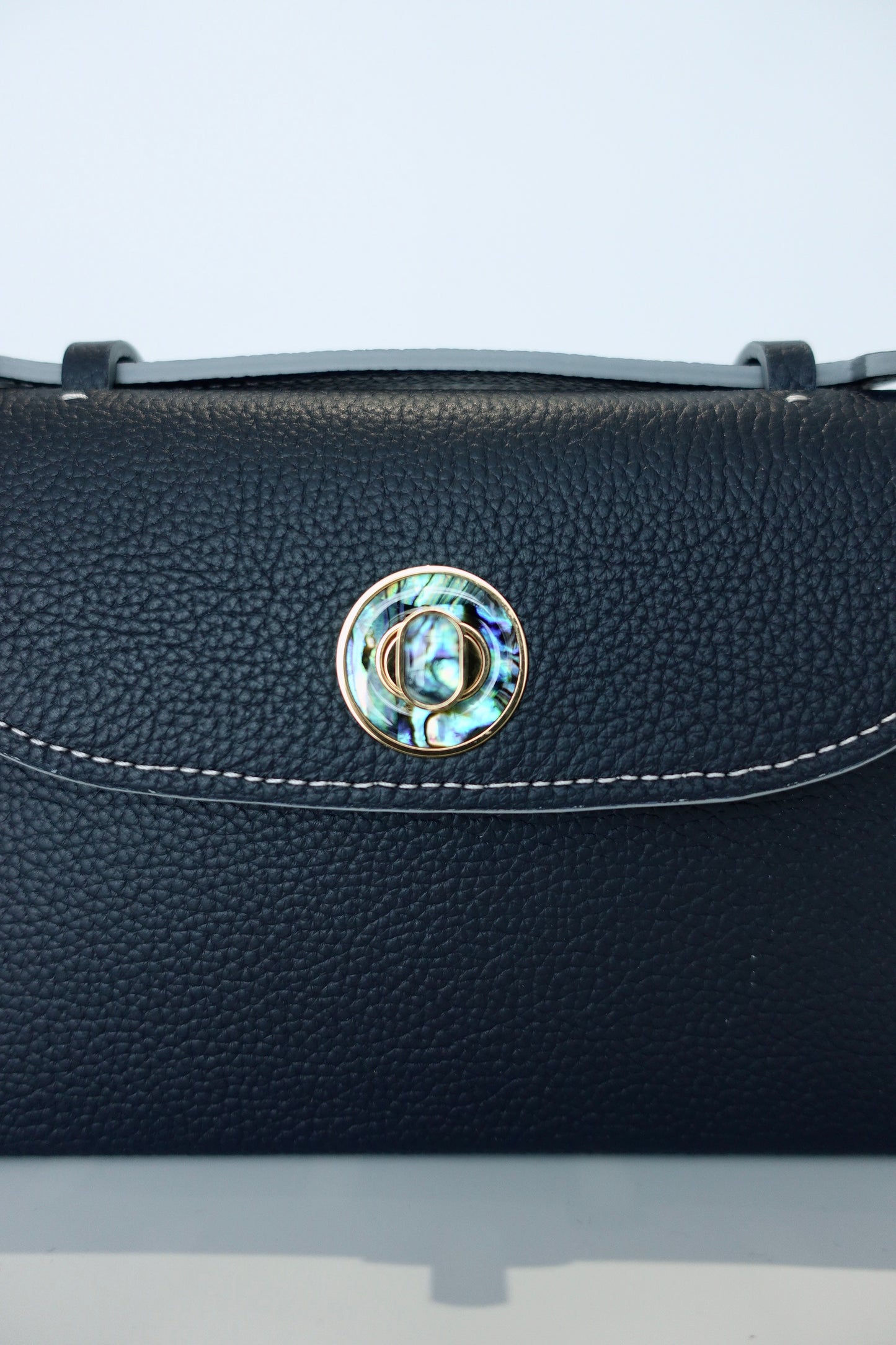 Sumi Crossbody Bag in Dark Navy with Abalone Lock