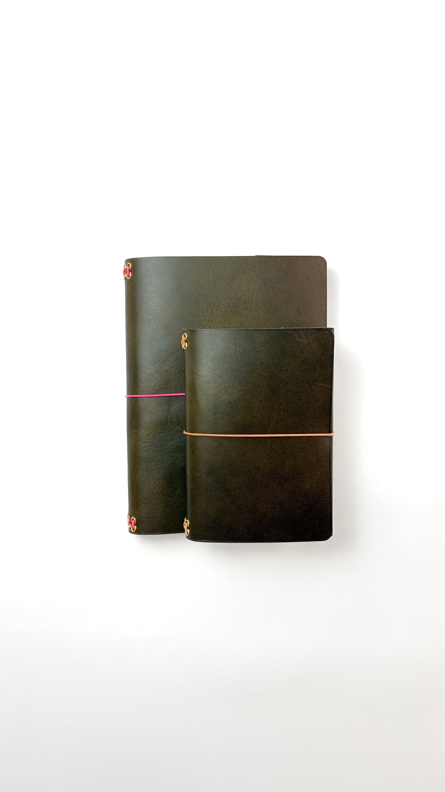 Leather Notebook Cover in Olive