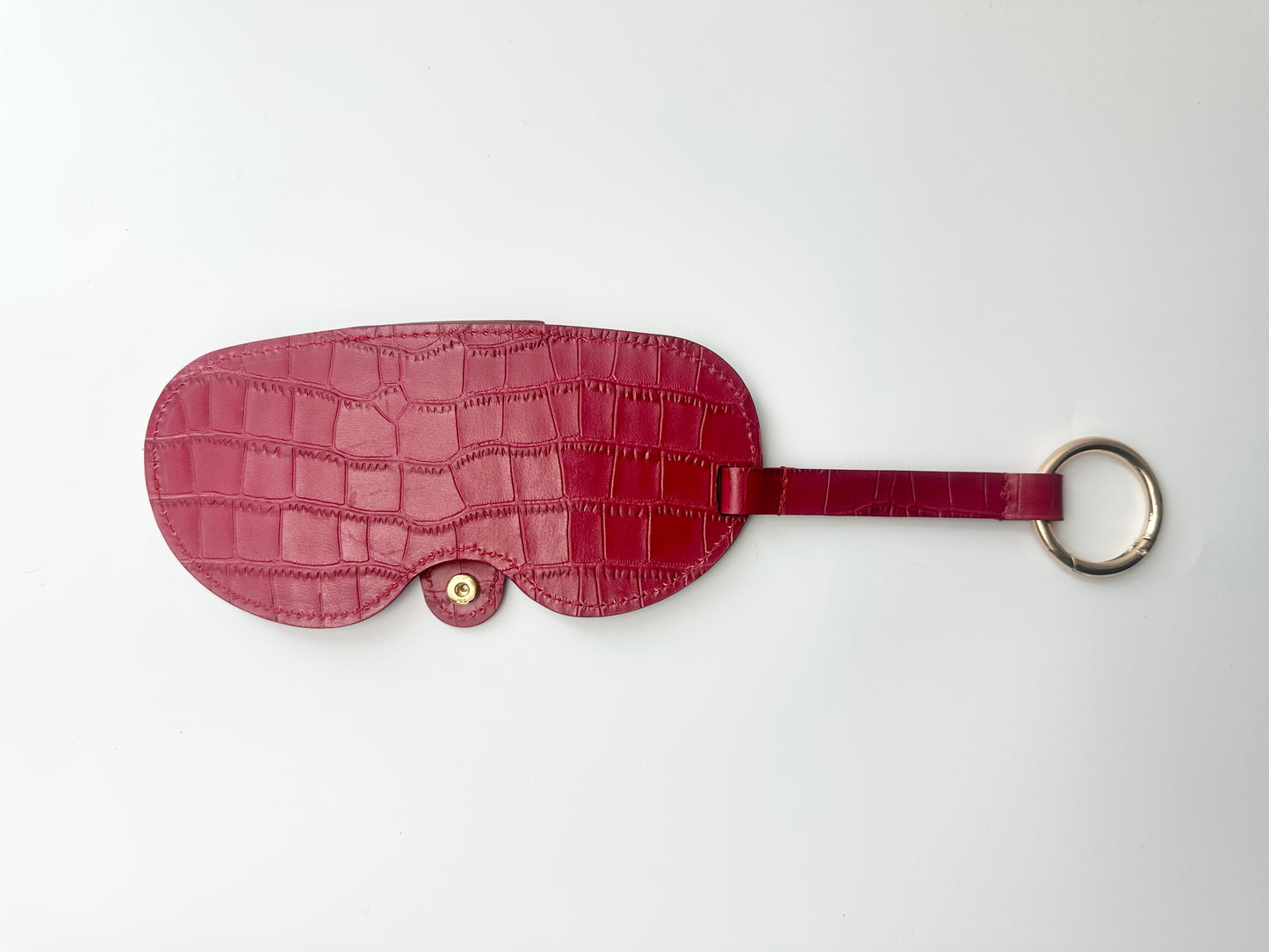 Sunglass Cover in Deep Pink - Croc Embossed