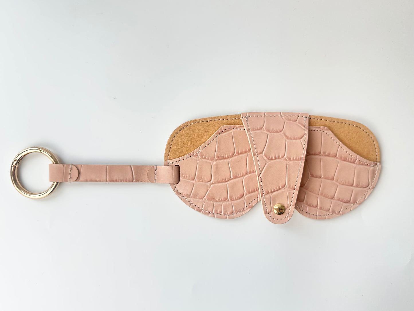 Sunglass Cover in Pink- Croc Embossed