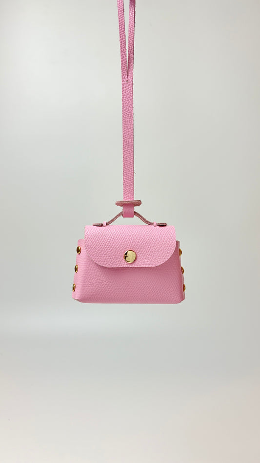 Sumi 8 charm in Pink Epsom leather