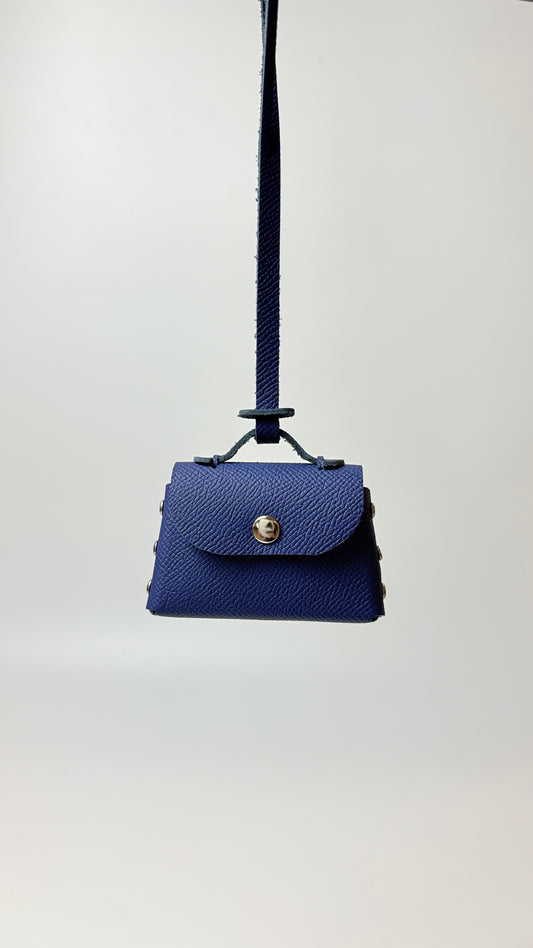 Sumi 8 charm in Blue Abysse Epsom leather