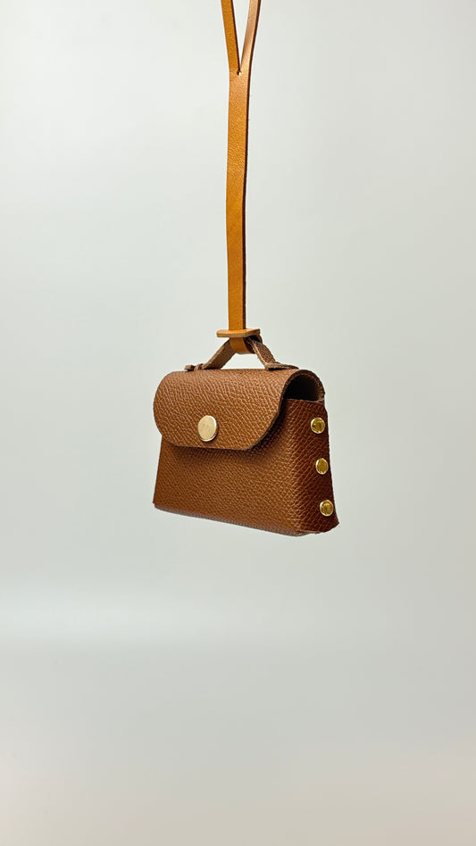 Sumi 8 charm in York Epsom leather