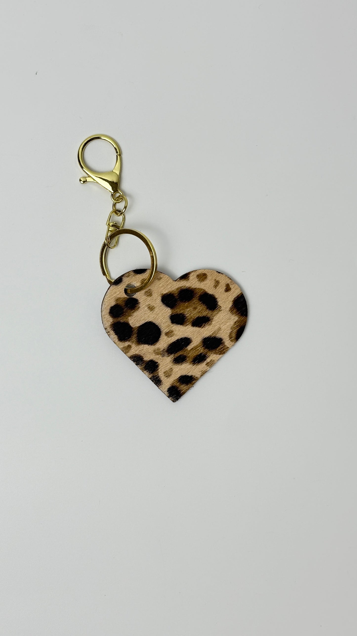 Heart Charm in Leopard Print