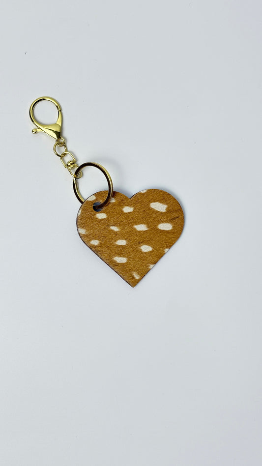 Heart Charm in Bambi print