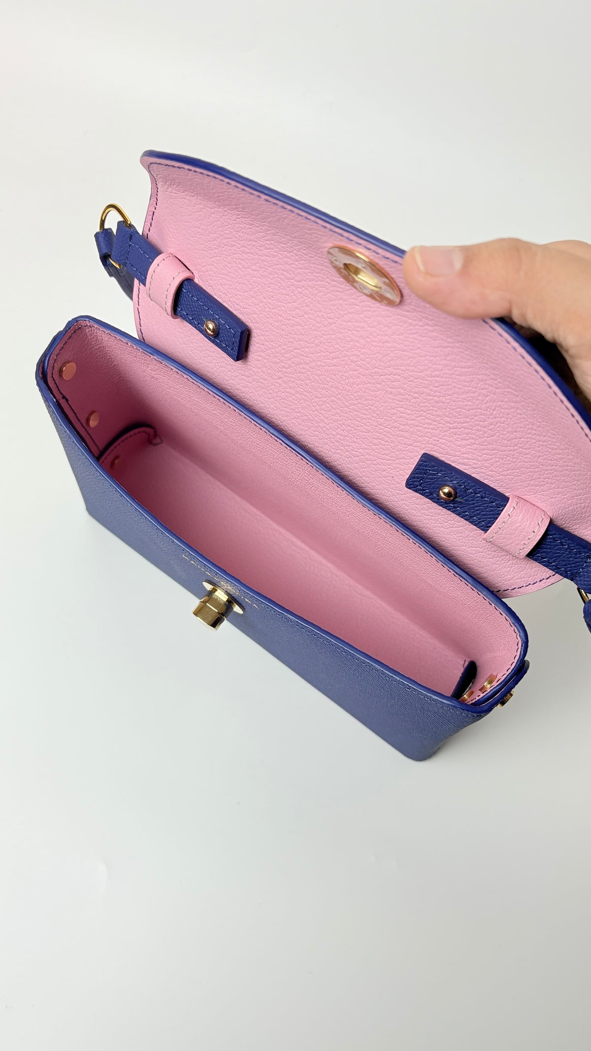 Sumi 21 in Electric Blue & Pink Epsom