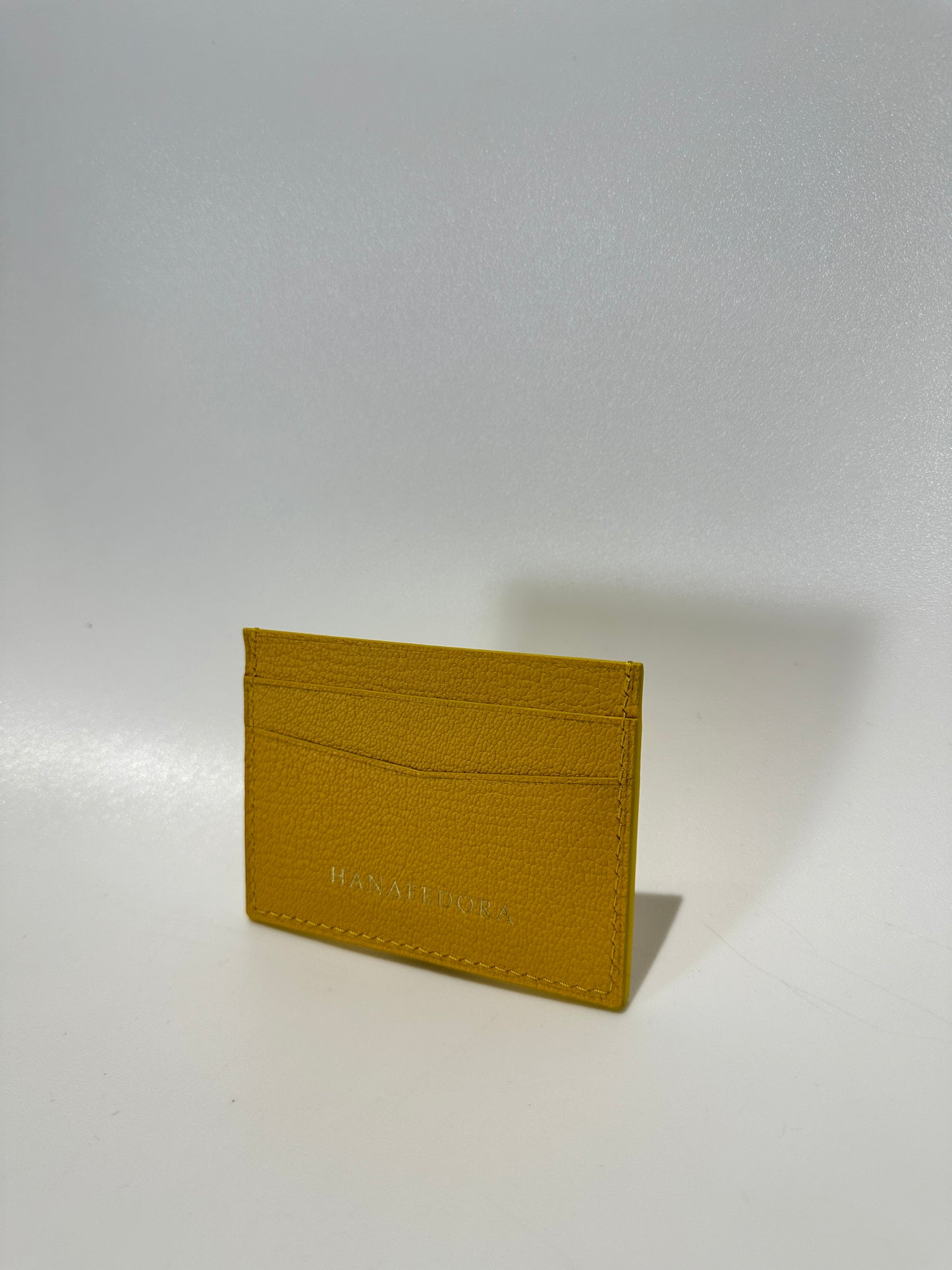 Leather Card Holder in Yellow