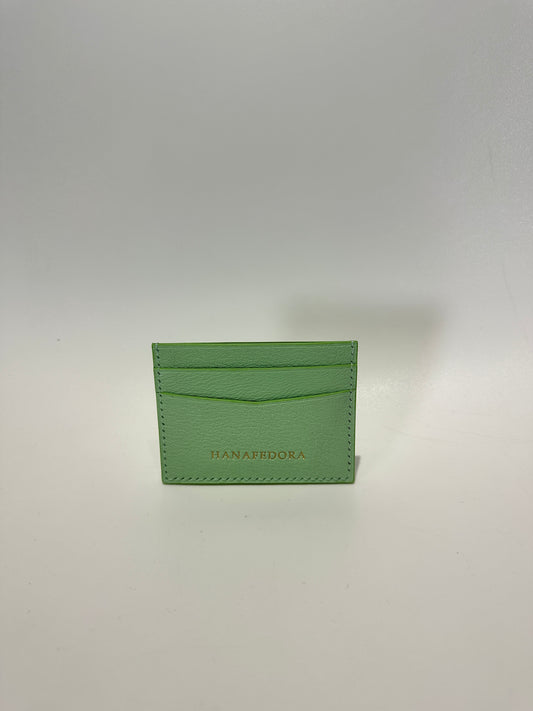 Leather Card Holder in Sage