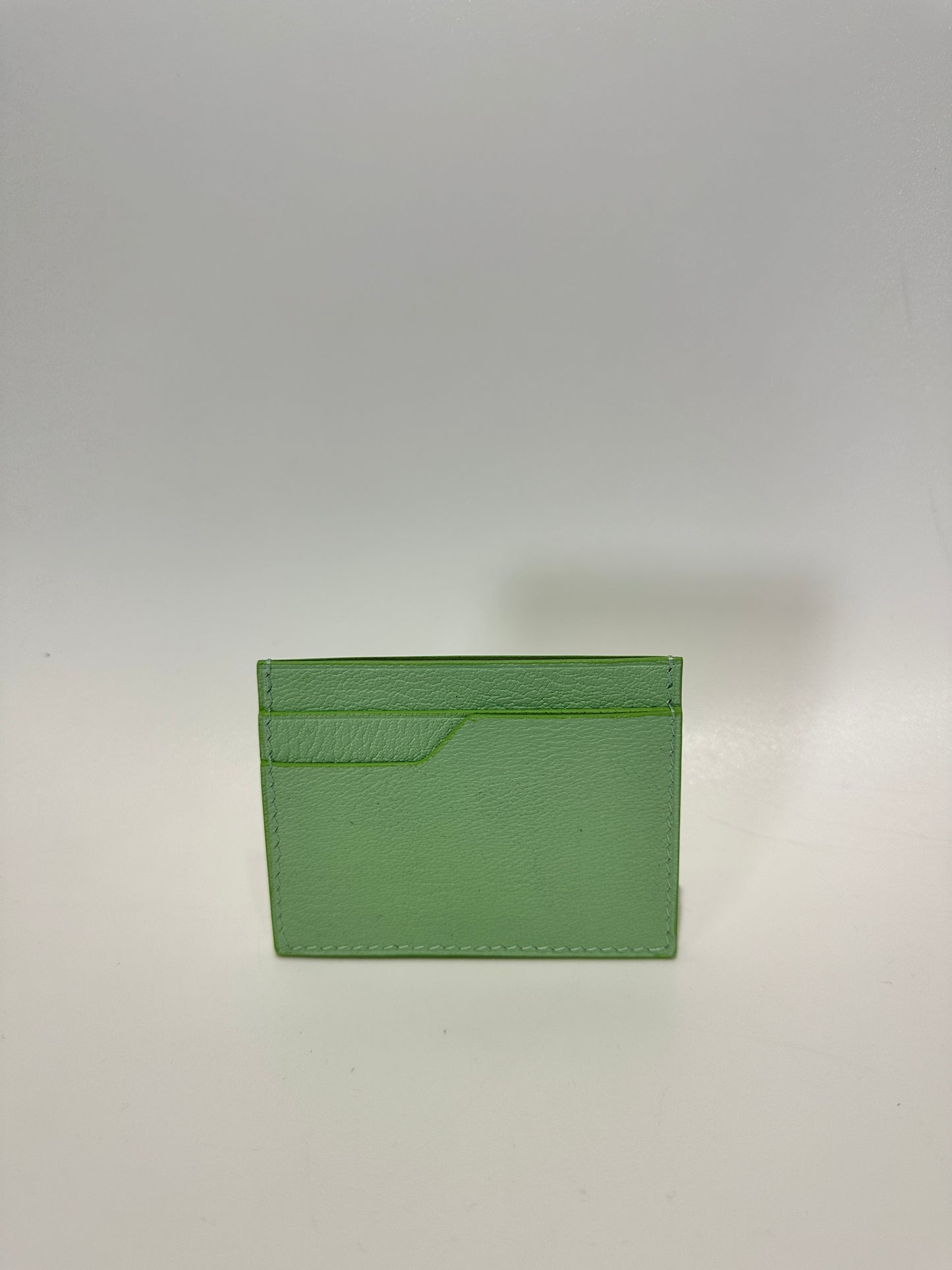 Leather Card Holder in Sage