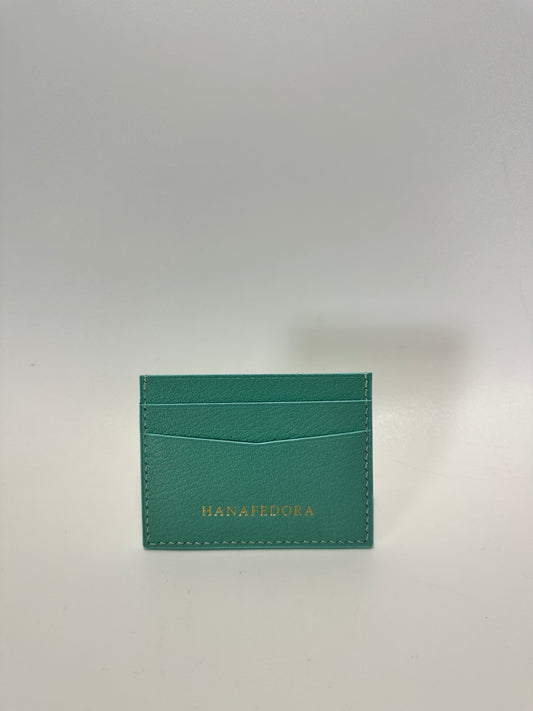 Leather Card Holder in Turquoise