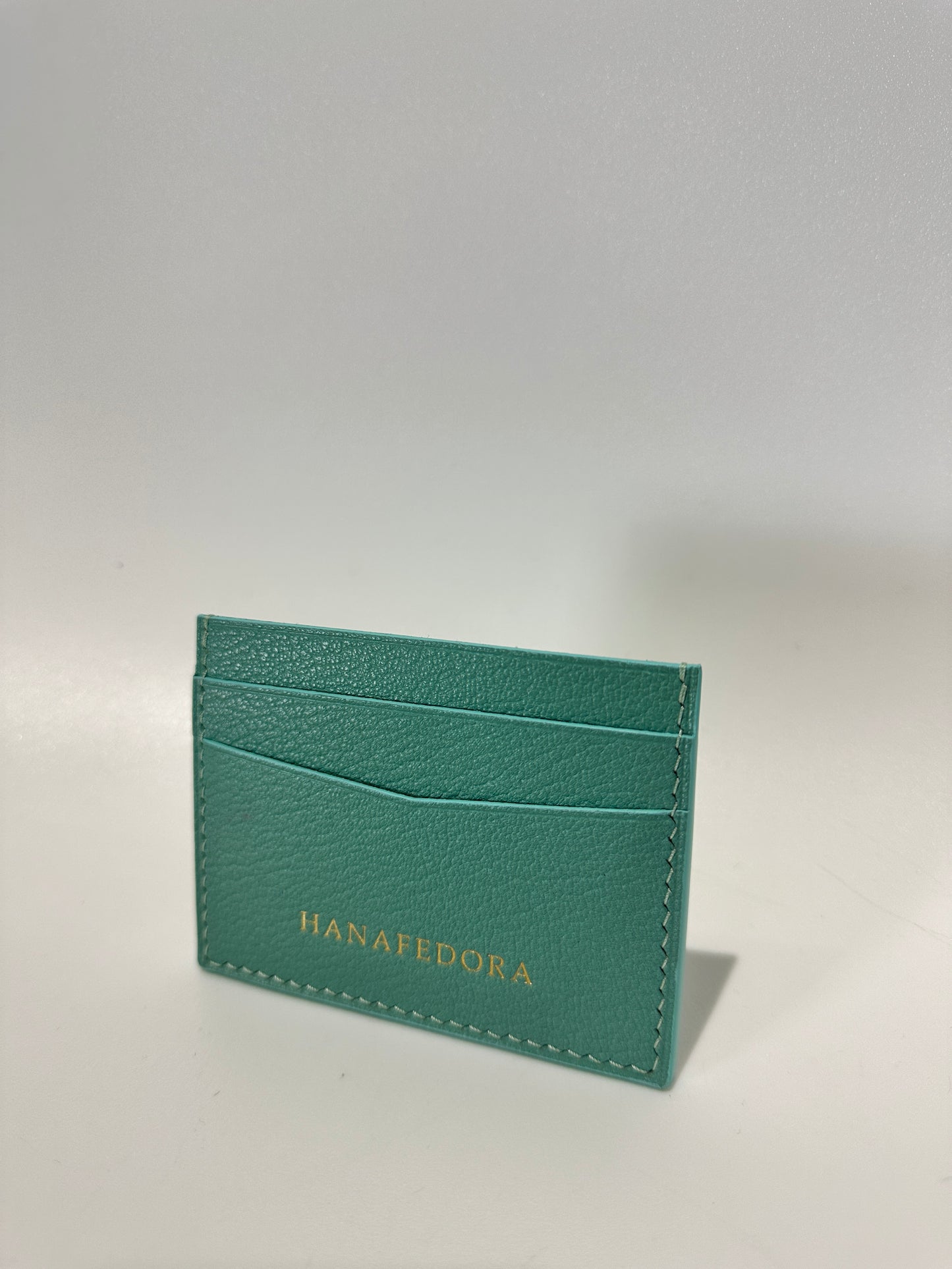 Leather Card Holder in Turquoise