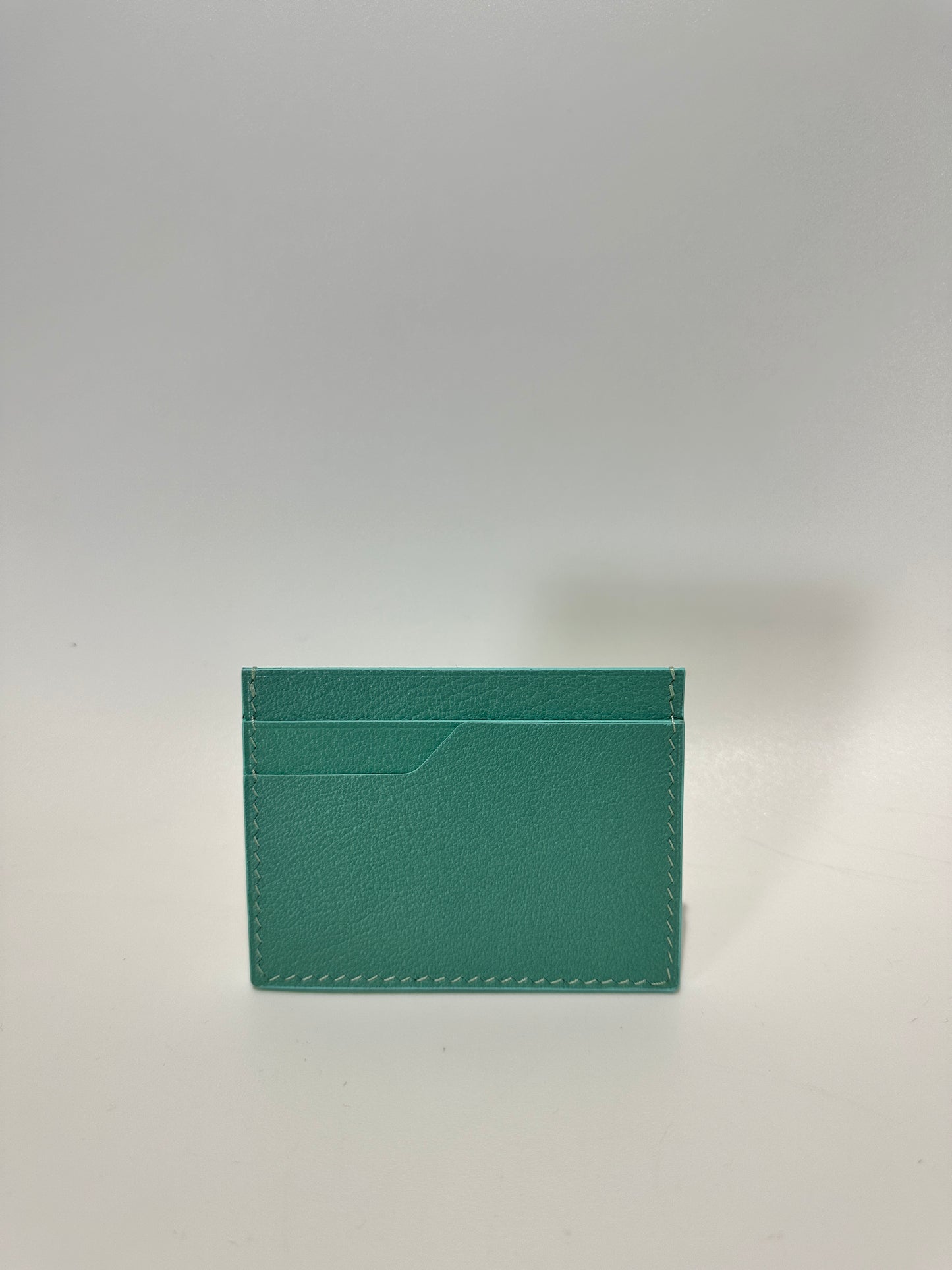 Leather Card Holder in Turquoise