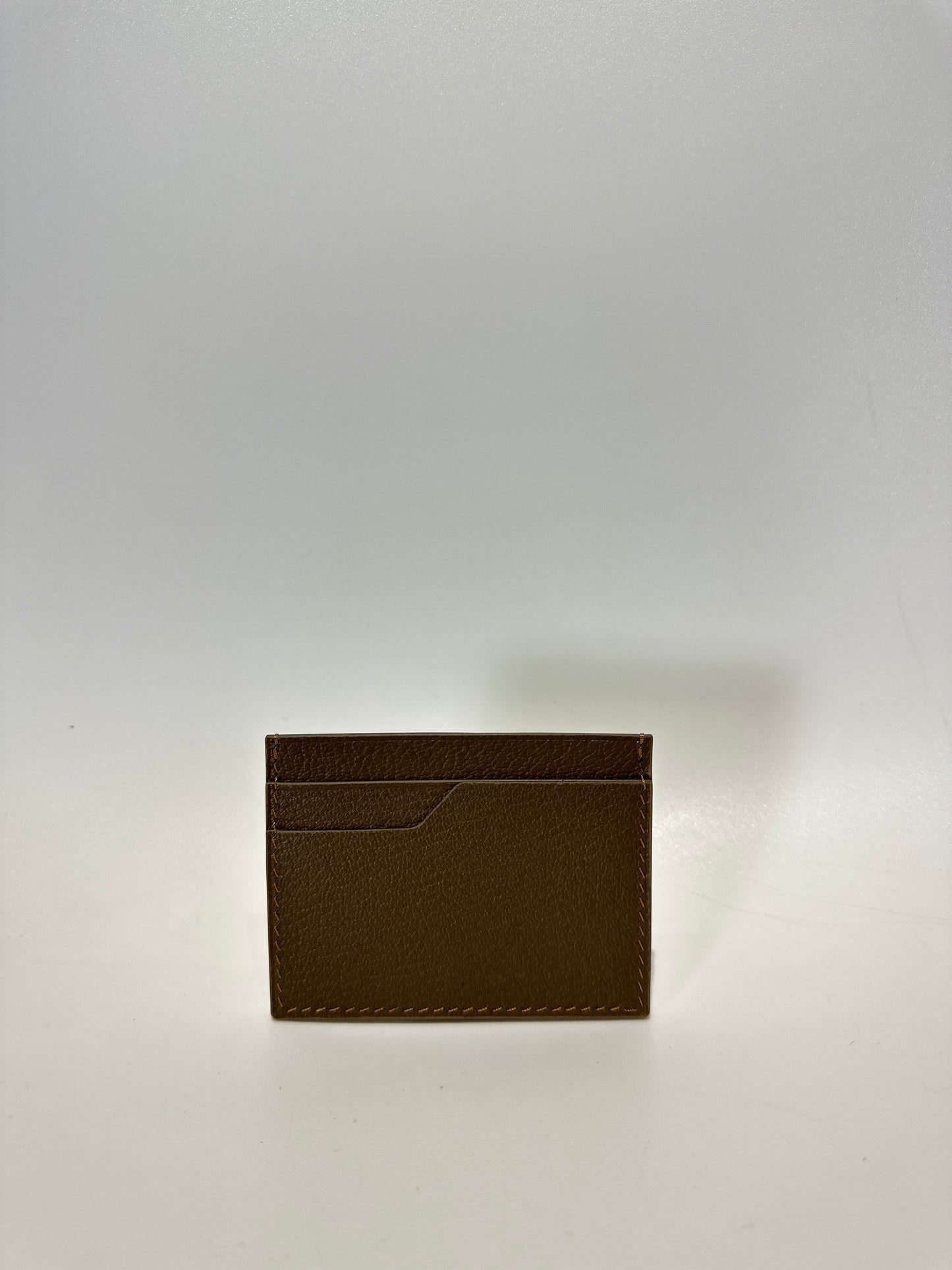 Leather Card Holder in Taupe