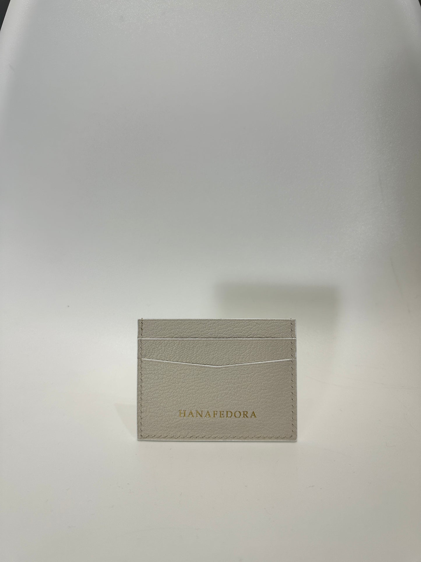 Leather Card Holder in Ivory