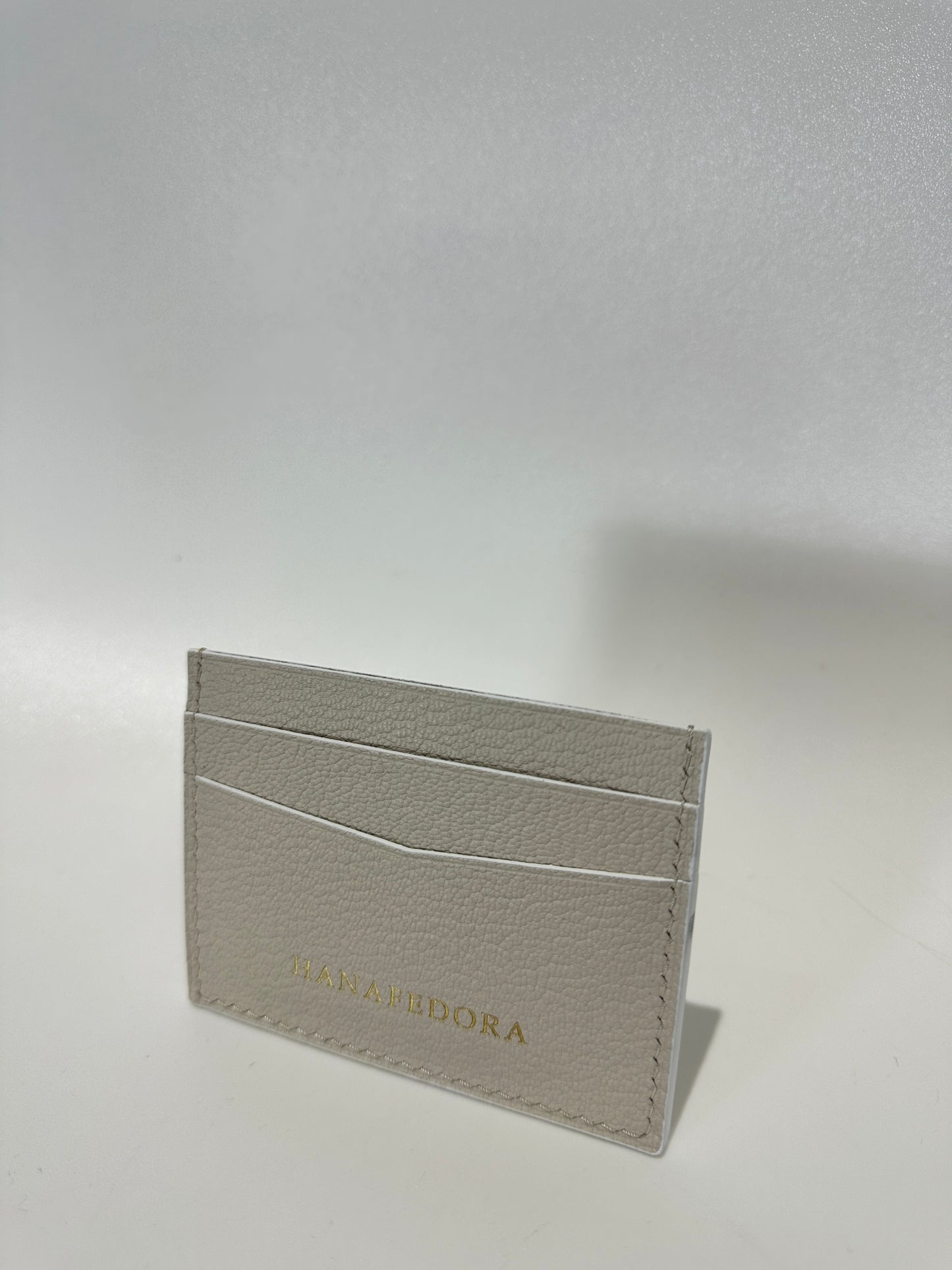 Leather Card Holder in Ivory