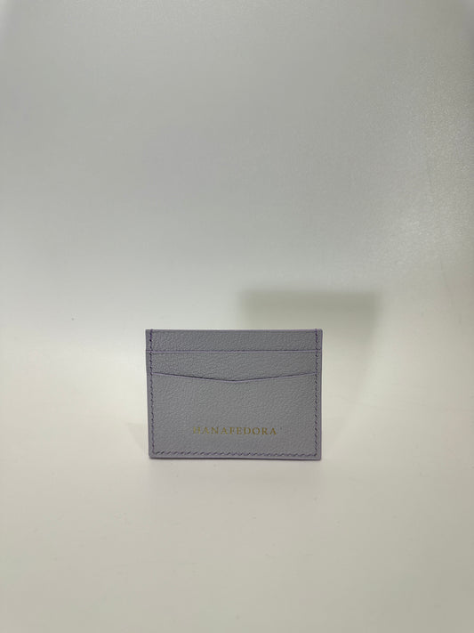 Leather Card Holder in Lavender