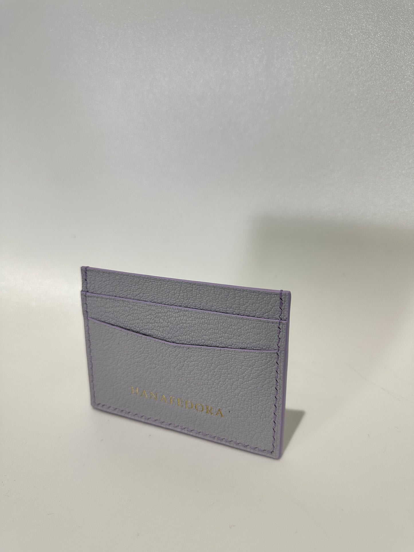 Leather Card Holder in Lavender