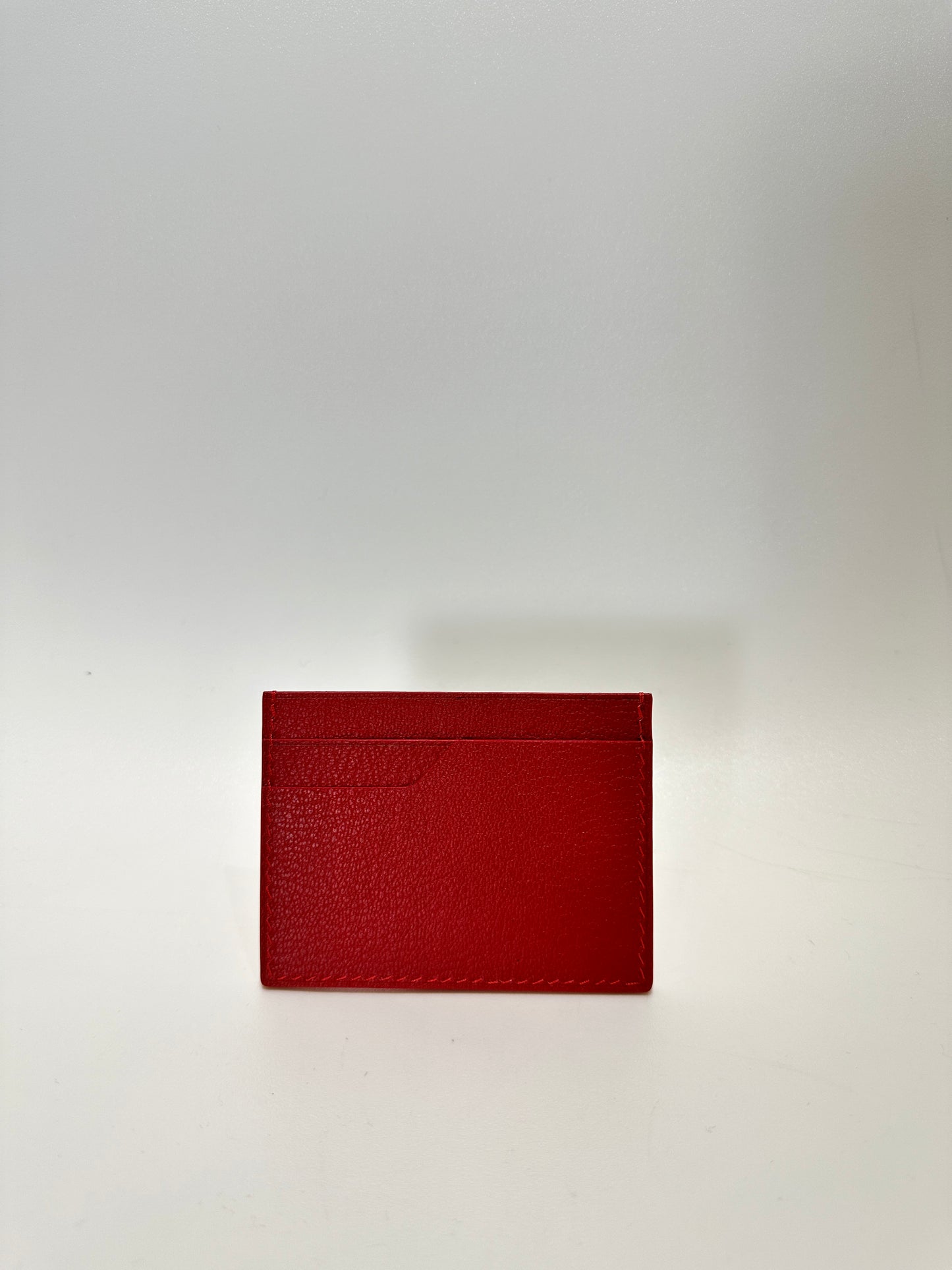 Leather Card Holder in Red