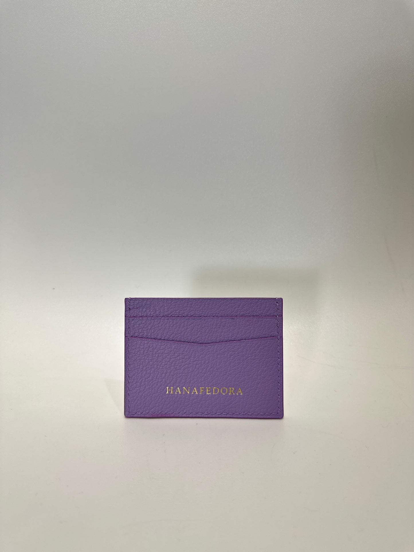 Leather Card Holder in Lilac