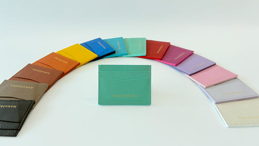 Leather Card Holder in Turquoise