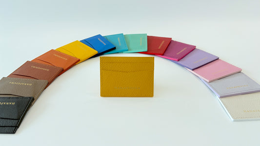 Leather Card Holder in Yellow