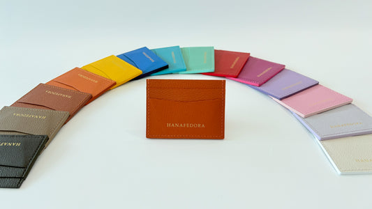 Leather Card Holder in Burn Orange