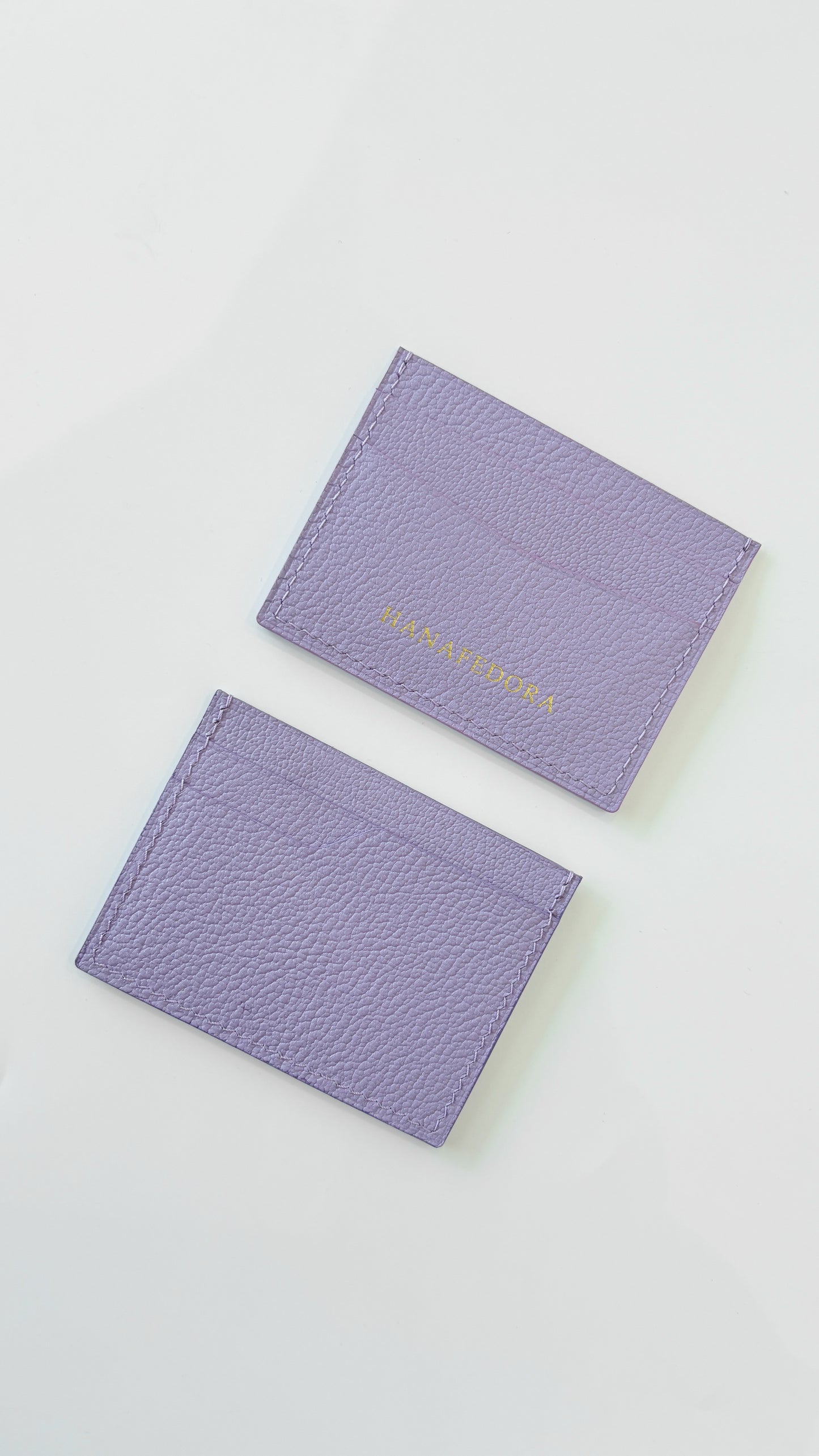 Leather Card Holder in Lilac