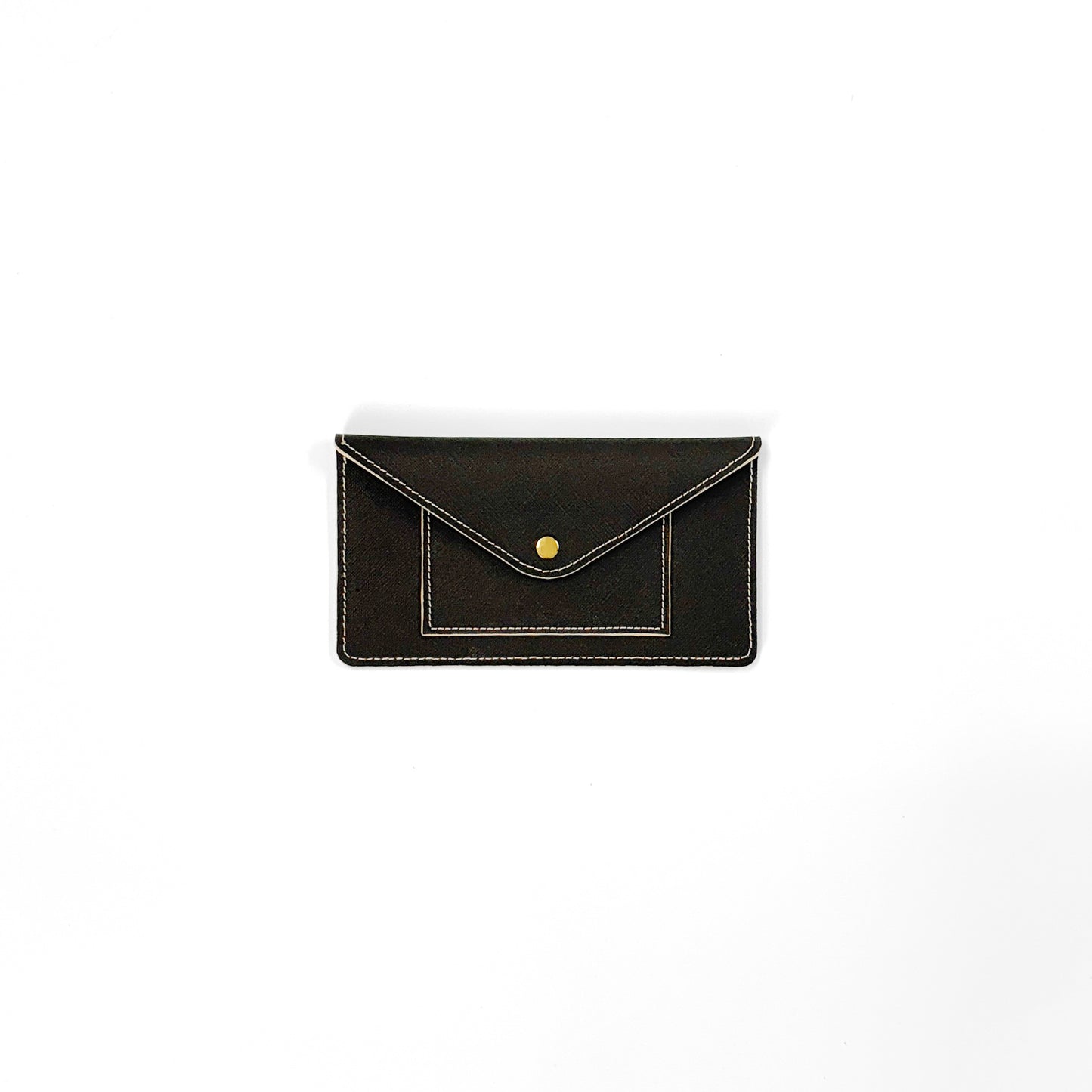 Dark Brown Saffiano Currency Wallet