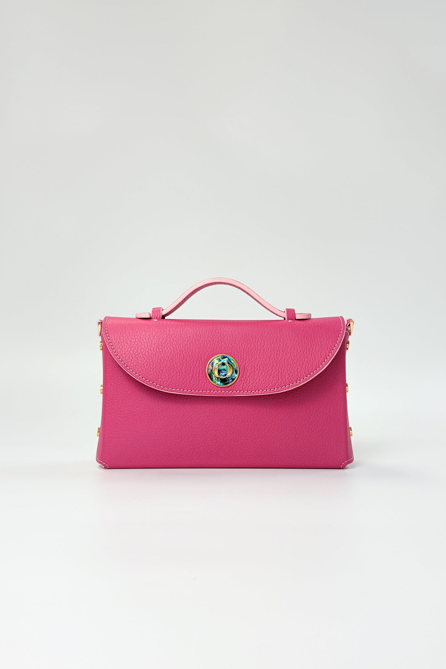 Sumi Crossbody Bag in Magenta with Abalone Gold Hardware