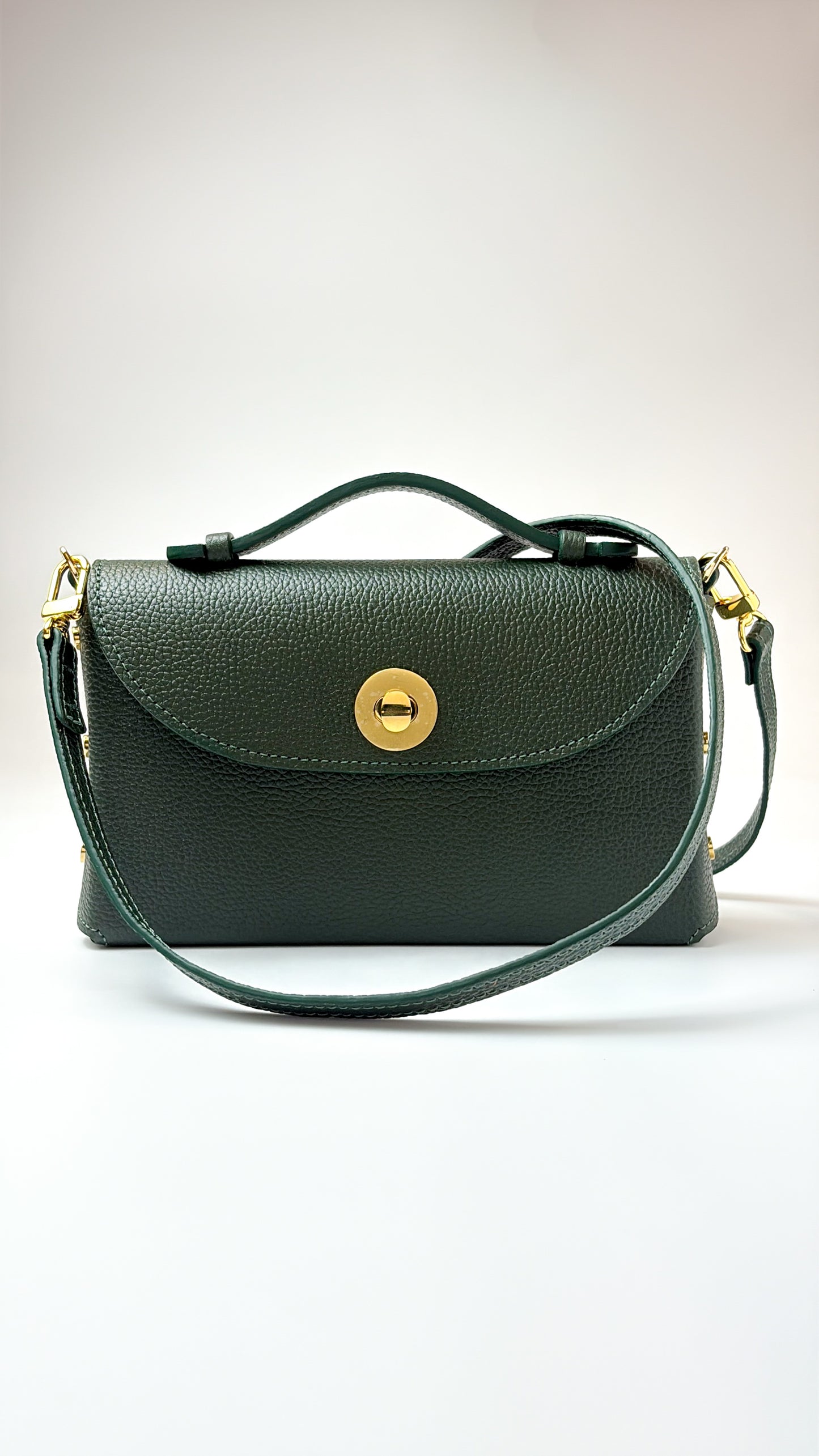Sumi Crossbody Bag in Forest with Gold Hardware