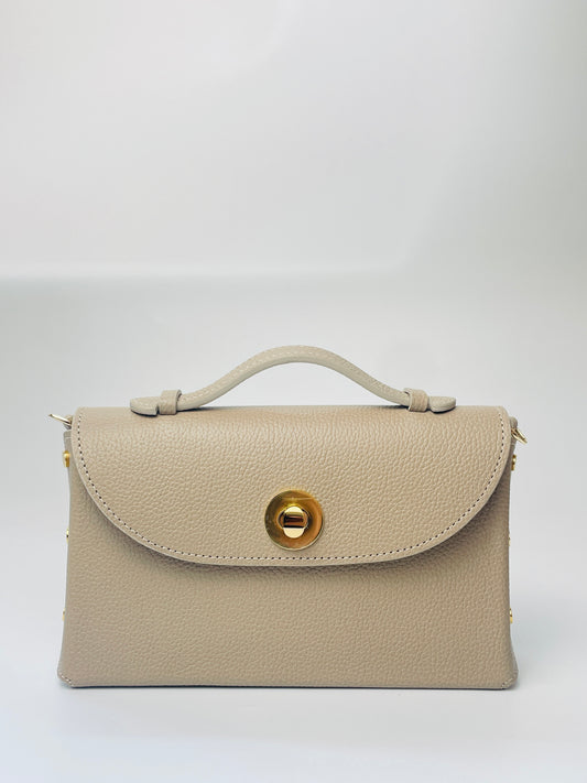 Sumi Crossbody Bag in Taupe (Gold Lock)