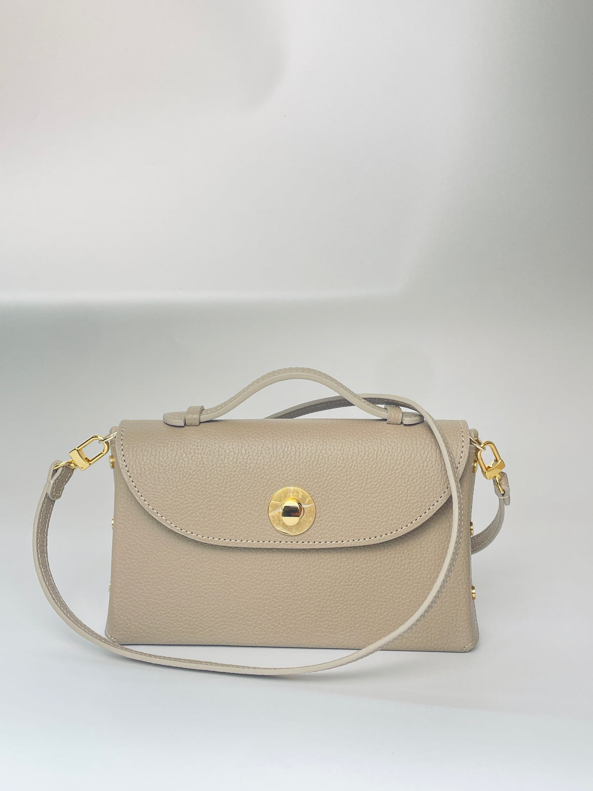 Sumi Crossbody Bag in Taupe (Gold Lock)