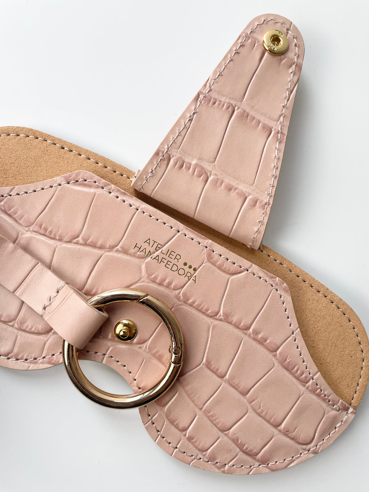 Sunglass Cover in Pink- Croc Embossed