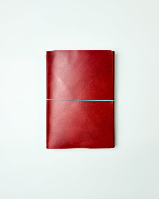 Leather Notebook Cover in Red